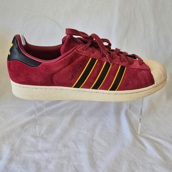 Adidas Superstar Sneakers Men\'s Size 14 Burgundy Black Yellow 3-Stripes CM8079 main image 14